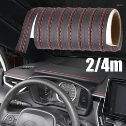 Interior Accessories 4m Pu Leather Car Self-Adhesive Decorative Line Strip Dashboard Door Mouldings Trim DIY Modifications Decoration Strips