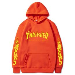 thrasher hoodie Mens Hoodies Sweatshirts Europe and America Thrashs Print Hoodie Men Women Street Couples Casual Hip Hop Pullover Sweatshirt Top NXQE