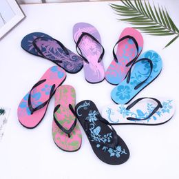 Slippers Printed Women's Shoes Beach Flip-flops For Women Pantoufles Femme Zapatillas De Mujer PE Material