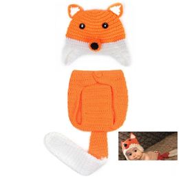 Caps Hats Born P Ography Props Baby Clothes With Tails Infant Pictures Costumes Crochet Outfits Animal O Accessories Drop Delivery Dhisc