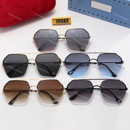 Luxury designer sunglasses for women men glasses classic Sunglasses wholesale Metal Rimless Optical Frame Classic Rectangle Square Luxury gold sunshade sunglass