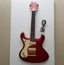 New Rare Mosrite Ventures Guitar Right Left Handed 2001 VM02 40th Anniversary Metallic Red Electric Guitar P90 Pickups White MOP 1360112