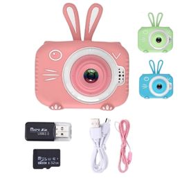 Toy Cameras Cartoon Rabbit Children Camera with Lanyard 2 Inch HD Screen Video Camera Mini Digital Camera Toy For Children Birthday Gift 230525