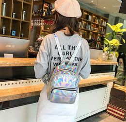 School Bags Mini Laser Backpacks Women Silver Fashion Backpack Youth Bag Teenage Girls Female Korean Trend Personality