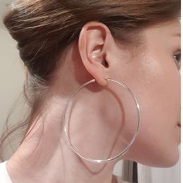 Trendy Gold Colour Silver Colour Large Endless Hoop Earrings For Women Girl Elegant Gorgeous Casual Simple Basic Decoration