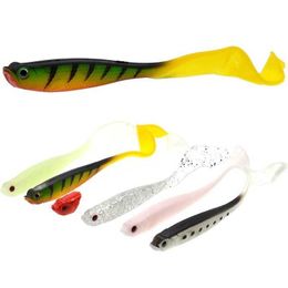 Baits Lures 4 pieces/batch of rods 12.5cm 5.5g Wobblers Carp soft bait Swimbait tail silicone artificial fishing rod P230525