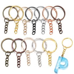 10Pcs/Lot 25mm Key Ring Key Chain Gold Colour Rhodium Round Split Keychain Keyrings for DIY Jewellery Making Findings Accessories