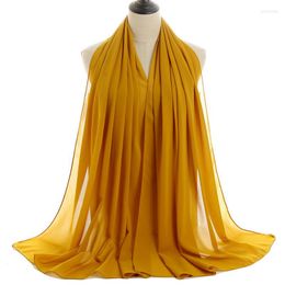 Ethnic Clothing Solid Color Kerchief Muslim Hijab Scarf For Women Fashion Shawls Bandana Head Scarves 70 180CM Long Headband Chiffon Neck