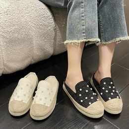 Slippers Shoes Ladies' Luxury Slides Slipers Women Jelly Flip Flops Cover Toe Lace String Bead Designer 2023 Glitter Flat Basic