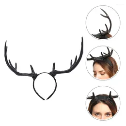 Bandanas Girls Headbands Simulation Antler Costume Hair Hoop Elk 40X26X10cm Black External Flocking Miss