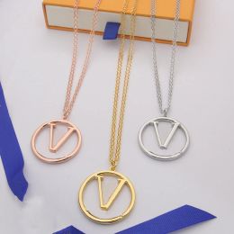 New Fashion Gold Hoop Pendant Necklaces Womens Big Circle Designer Jewellery for Man Women Necklaces