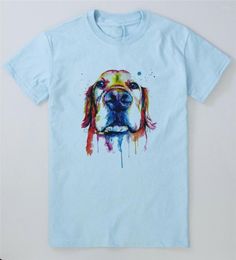 Men's T Shirts Dog Watercolour Golden Retriever T-Shirt Funny Cute Pet Paint Face Drawn Tee High Quality Shirt