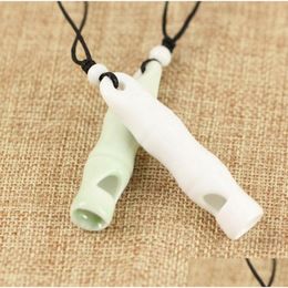 Pendant Necklaces Ceramic Whistle Necklace Retro National Wind Long Sweater Chain Wfn471 With Mix Order 20 Pieces A Lot Drop Deliver Dhgsl