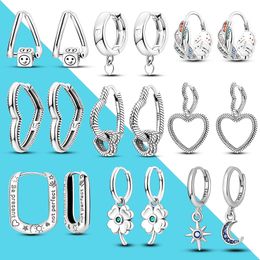 2023 Women's Charm Double Heart Hoop Earrings 100% 925 Sterling Silver Earrings Elegant Birthday Jewelry Gift