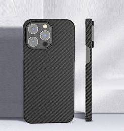 Genuine Real Carbon Fiber iPhone Case for iPhone 14Pro 14 Pro Max Ultra Thin Anti-fall Hard Camera Ring Cover