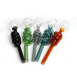thick Pyrex Helix glass oil burner pipes Colorful burner pipe for oil rigs waterpipe glass bongs accessories