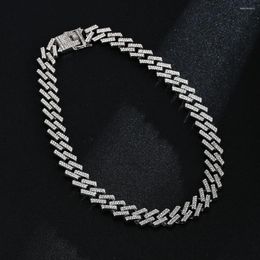 Chains Emmaya Hip Hop Bling Iced Out Crystal Cuban Prong Chain Rhinestone Zircon Men's Necklaces Bracelet For Men Jewelry Party