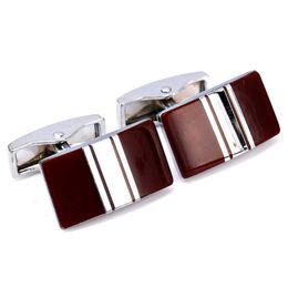 Cuff Links C-MAN Luxury Red and Silver Shirt Men's Brand Square Cufflinks G220525