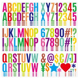 2.5 Inch 26 Letters Number Sign Stickers Waterproof Bulletin Bar Classroom Mailbox Decoration Alphabet Stickers White Black Colourful Letter Alphabet Decals