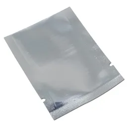 Wholesale Quality Clear Front White Silver Open Top Mylar Bags Heat Sealing Plastic Aluminum Foil Flat Packaging Bags Grocery Food Vacuum Storage