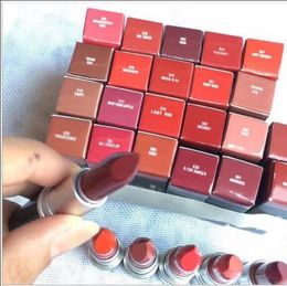 satin Lipstick brand M Rouge A levres 13 Colors Lustre Brand Lipstick with Series Numbers and small triangle aluminum tube