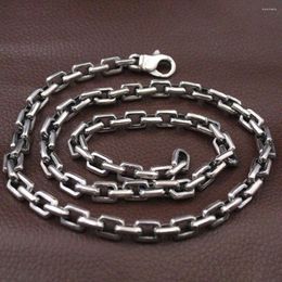 Chains Real 925 Sterling Silver 7mm Rectangle Cable Link Chain Necklace 21.6inch L
