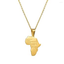 Pendant Necklaces African Africa Map Charm Drop Female Gold Colour Stainless Steel Chain For Women Jewellery Gifts