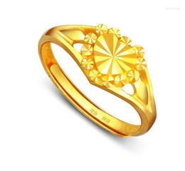 Wedding Rings PURE 24K YELLOW GOLD RING DESIGNER HEART 3.5G