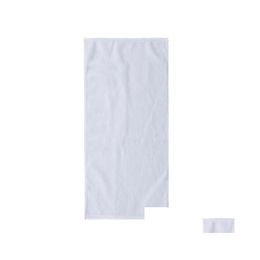 Towel 10Pcs Sublimation Diy Blank White Polyester Cotton Rec Size 40X110Cm Drop Delivery Home Garden Textiles Dh75Y