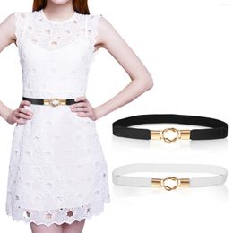 Belts 2 Pieces Women Elastic Waist Belt Simple Style Dress Skinny Waistband Stretch Cinch Metal Buckle Party Sweater Clothing