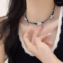 Chains Star Necklace Light Luxury Niche Design Sense Stitching Clavicle Chain Sweet And Cool Accessories