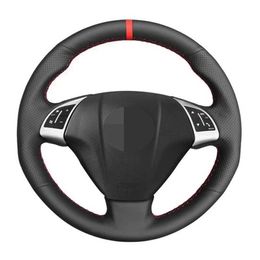 Covers Car Steering Wheel Cover Car Accessories Black Artificial Leather For Fiat Bravo Grande Punto Linea Qubo Doblo Punto Opel Combo G230524 G230524