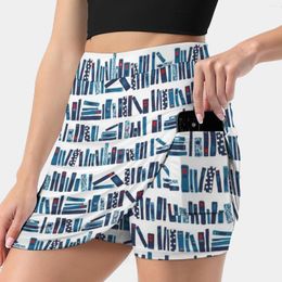 Skirts Keep Reading Women's Skirt Sport Skort With Pocket Fashion Korean Style 4Xl Books Pattern Blue Red