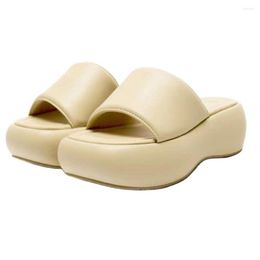 Slippers 2023 Summer Style Small Fragrant Pine Cake Bottom Comfortable With Elevated Thick Sole Bread Cool