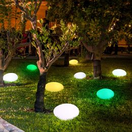 Solar Lights Outdoor, Glow Cobble Stone Shape Solar Garden Light Waterproof Color Changing Landscape Lights with Remote Control