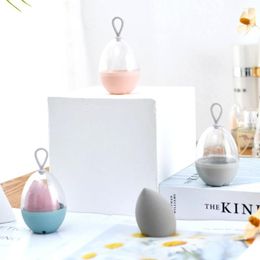 Storage Bottles Egg Shape Beauty Sponge Box Portable Empty Powder Puff Drying Holder Bottom Hollow Design Makeup With Handle