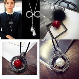 Chains Japanese And Korean Women's Long Pendant Decorative Necklace Accessories Simple Hanging Jewelry Sweater Chain Pendan