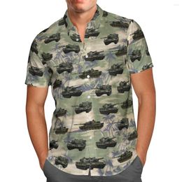 Men's Casual Shirts World Of Tanks Game 3D Beach Hawaiian 2023 Summer Shirt Short Sleeve Streetwear Oversized 5XL Camisa Social Chemise