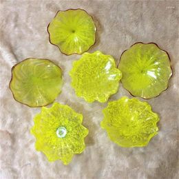 Wall Lamp Yellow Blown Glass Art Flower Plates El Gallery Decor Custom Made Holiday Party Lamps