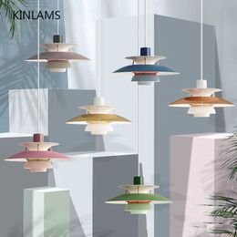 Pendant Lamps Ins Colourful Umbrella Pendant Lights Macaron Nordic LED Ceiling Lamp Art Decor Hanglamp Living Room Lamparas Lighting Fixtures G230524