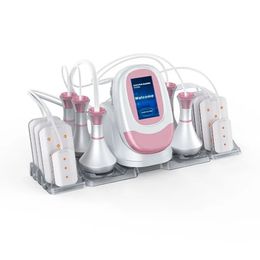 Portable 6 in 1 80k ultrasonic cavitation vacuum radio frequency 8 laser pads lipo laser slimming machine at home