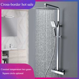 Bathroom Shower Sets Ships From RuBathroom household all copper intelligent constant temperature pressurized shower big top spray shower set G230525