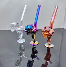 Europe and America Smoke Pipes Hookah Bong Glass Rig Oil Water Bongs Classic Electroplated Painted Skeleton Bone Glass Cigarette Pot