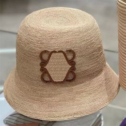 Wide Brim Hats Bucket Hats Ball Caps Straw Bucket Hats Designer Raffia Bonnets for Women Mens Beach-hat Grass Woven Anagram Strawhat Flat Cap Woven straw hat lowe beret