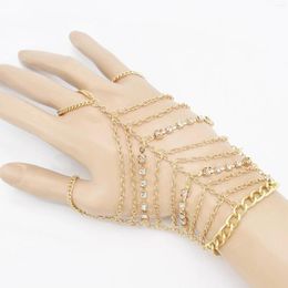 Link Bracelets Fashion Pull Finger Bracelet On Hand Cross Crystal Multi-Style Chains Butterfly Bangle Jewellery Accessories