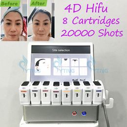 Best Effective 4D 3D HIFU Face Lift Professional Ultrasound Beauty Machine Skin Rejuvenation Tightening Slimming with 8 Cartridges