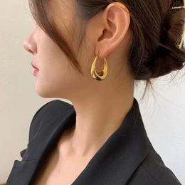 Hoop Earrings Vintage Classic Titanium Steel Hollow Water Drop For Women Girl Metal Designer Fashion Party Jewelry