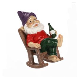 Garden Decorations Lovely Gnome Ornaments Artistic Statue Anti-fade Resin Rocking Chair Figurine Decor Christmas/Housewarming Gift