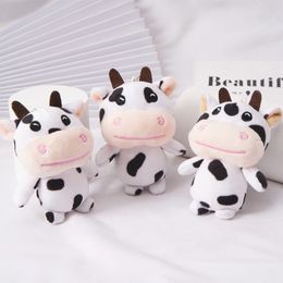 1pcs Plush Cow Toy Keychain Soft Plush Filling Good Elasticity Doll Cute Cartoon Kawaii Black and White Spots Pendant Girl Gift