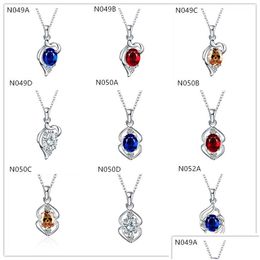 Pendant Necklaces Gift Fashion Womens Gemstone 925 Sier Plated 10 Pieces Mixed Style Wholesale Sterling Plate Drop Delivery Jewelry P Dhrti